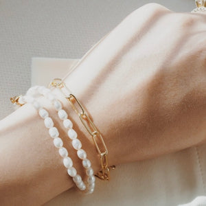 large clip bracelet | gold