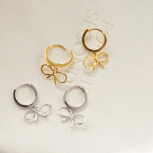 ribbon earrings | gold