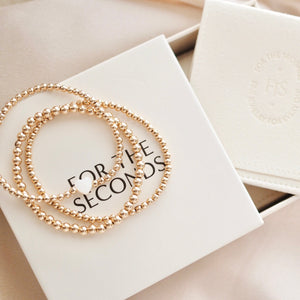 trio bracelet bundle (gold heart 3mm + 3mm + 4mm)