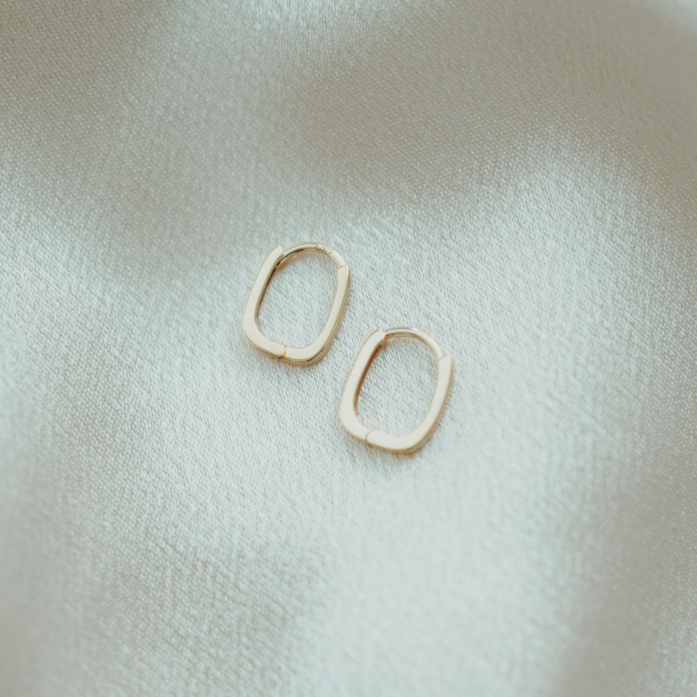 Solid Gold - Rectangle Hoops