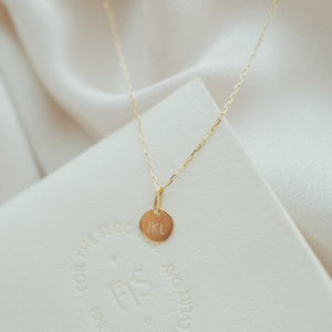 Solid Gold - 8mm Disc Necklace