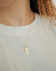 Solid Gold - Rectangle Necklace