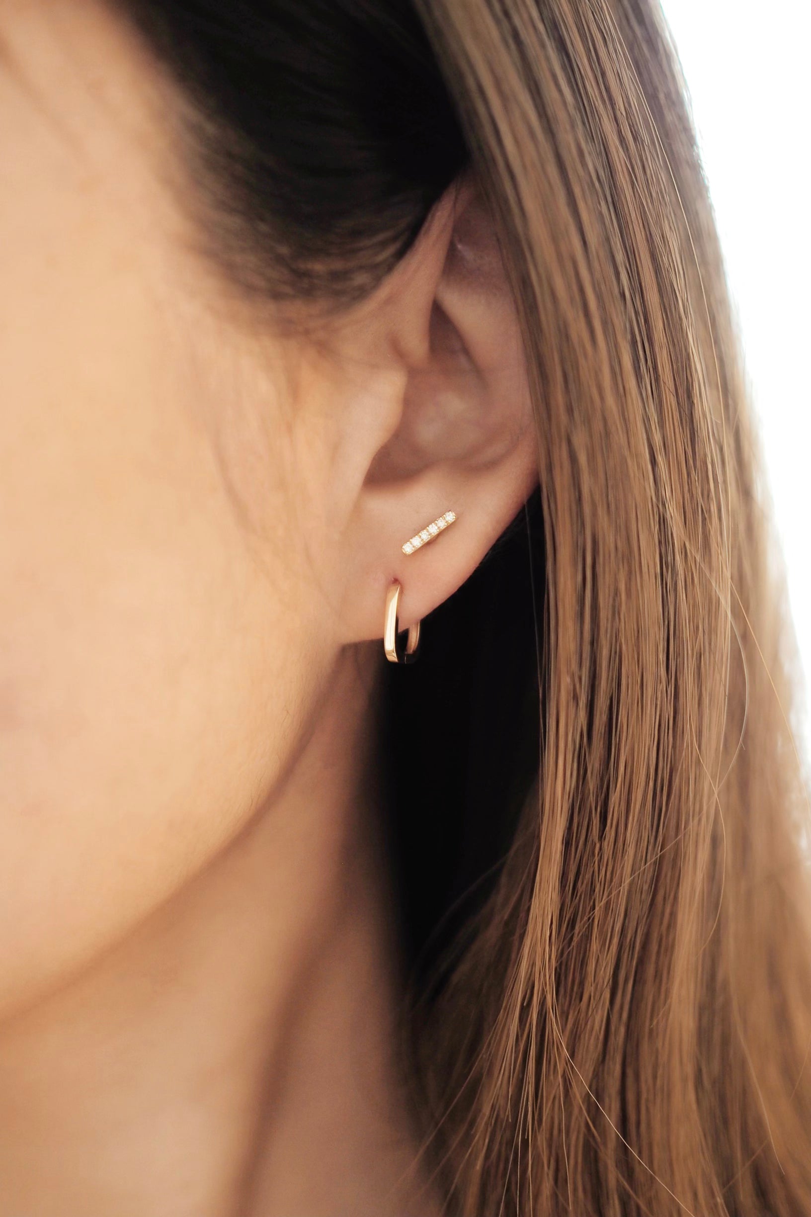 Solid Gold - Rectangle Hoops