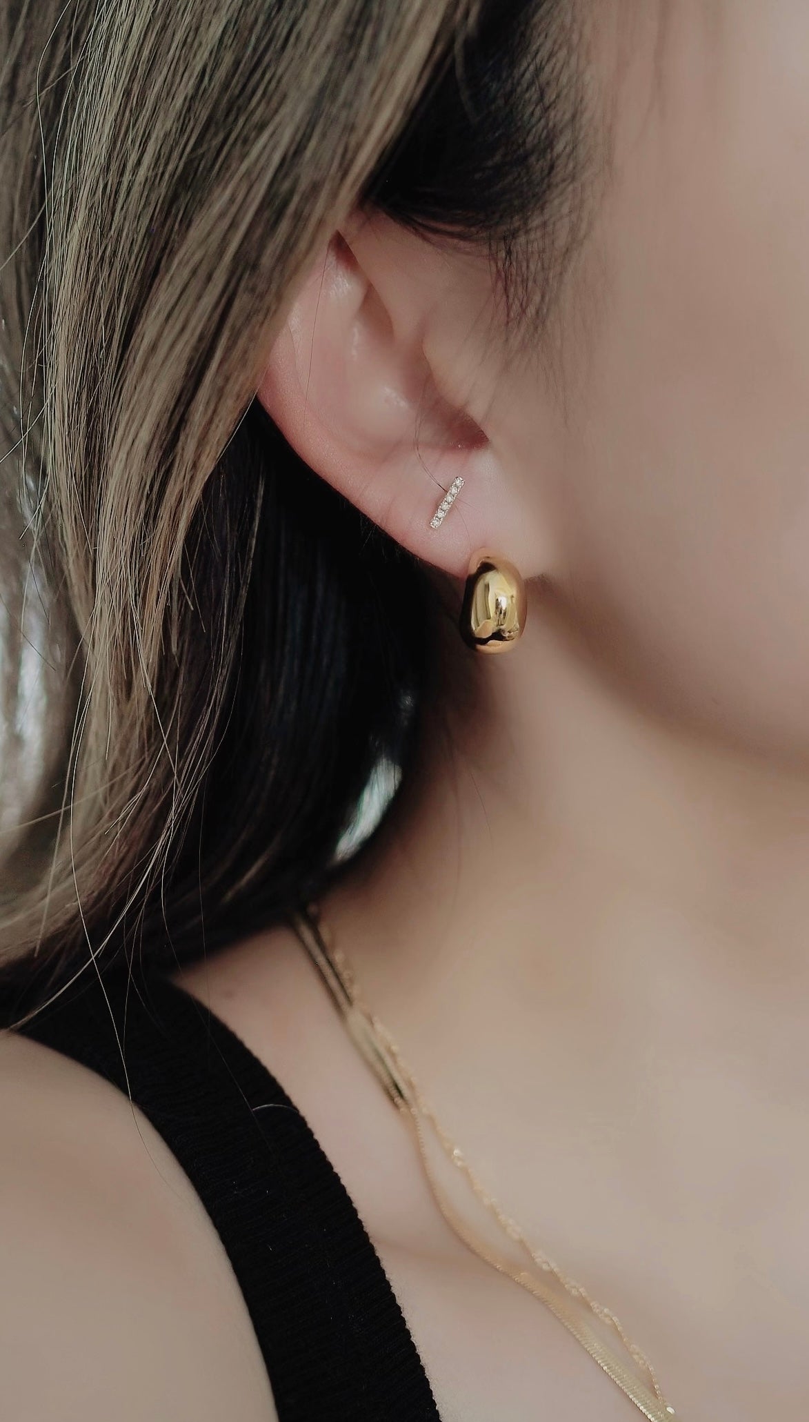 beanie earrings | gold