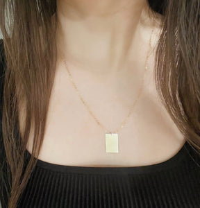 Sterling Silver - Rectangle Necklace
