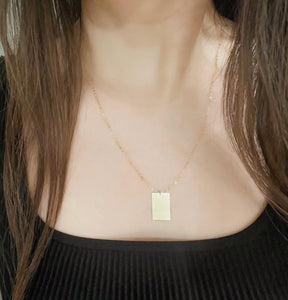 Gold Filled - Rectangle Necklace
