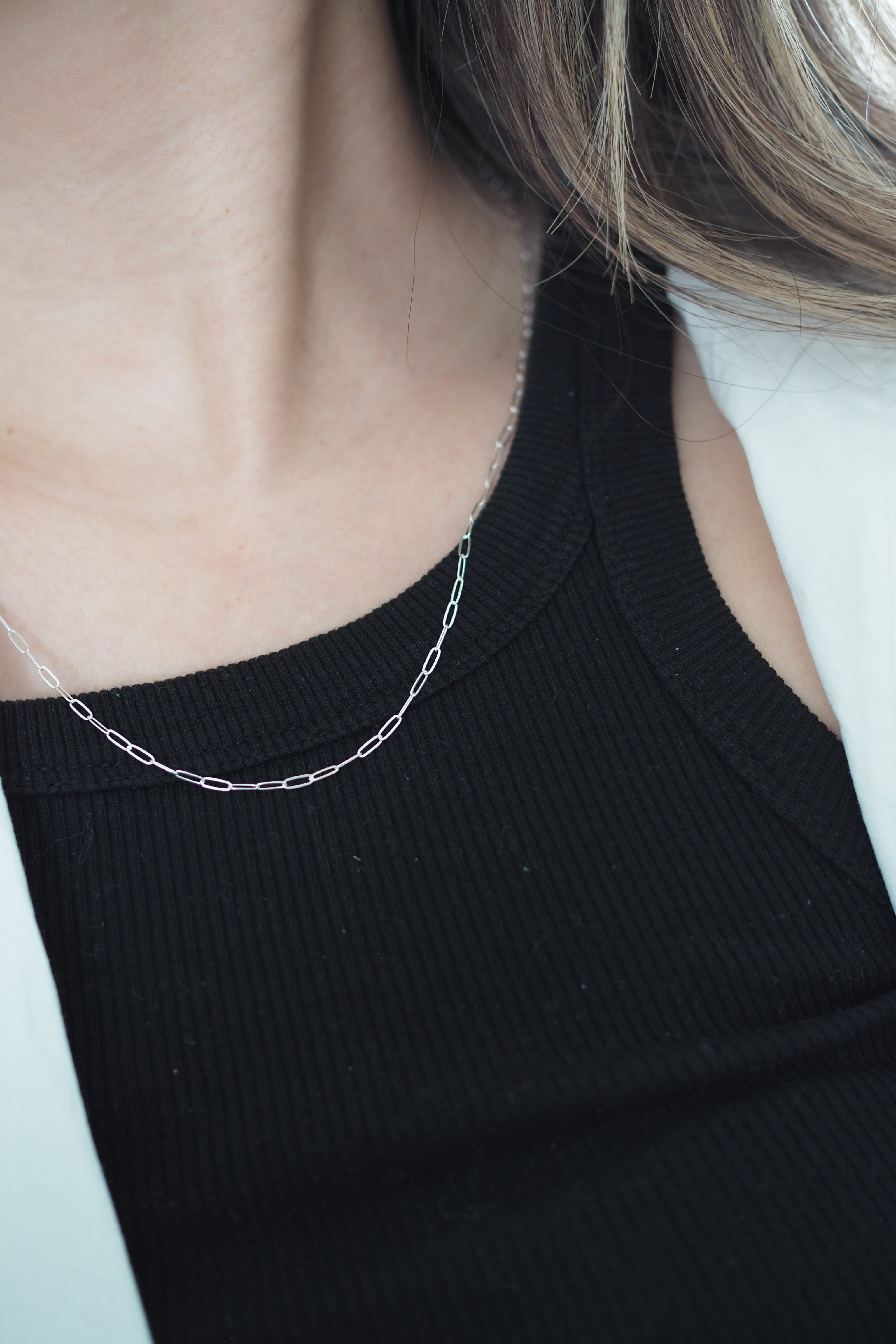 clip necklace | silver